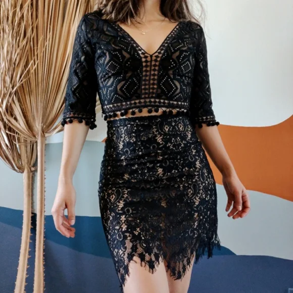 π€ FOR LOVE & LEMONS - "Vika" Black Lace Mini Skirt NWT π€ - Picture 13 of 13